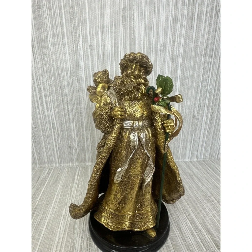 Vintage Golden Stand Santa With Gifts 8